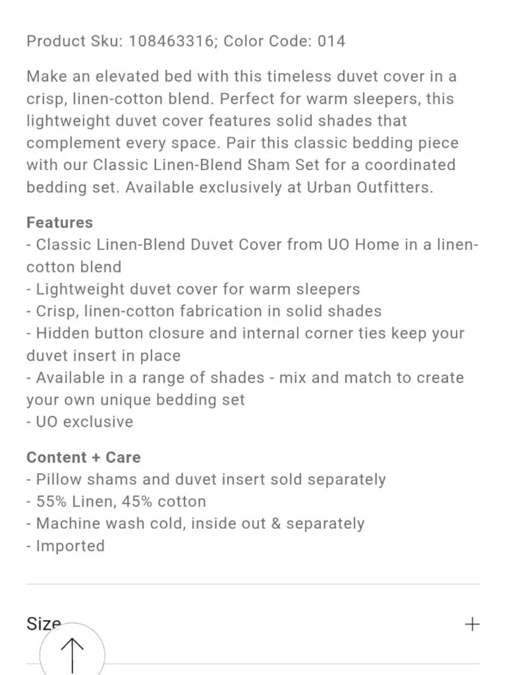 Urban outfitters home linen blend queen duvet set